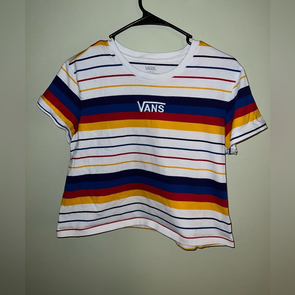 Vans Rainbow Striped T-Shirt Crop Top